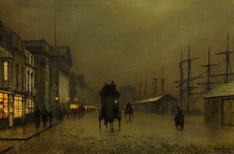 John Atkinson Grimshaw - The Docks at Liverpool (1870s) - 17"x22" Fine Art Print