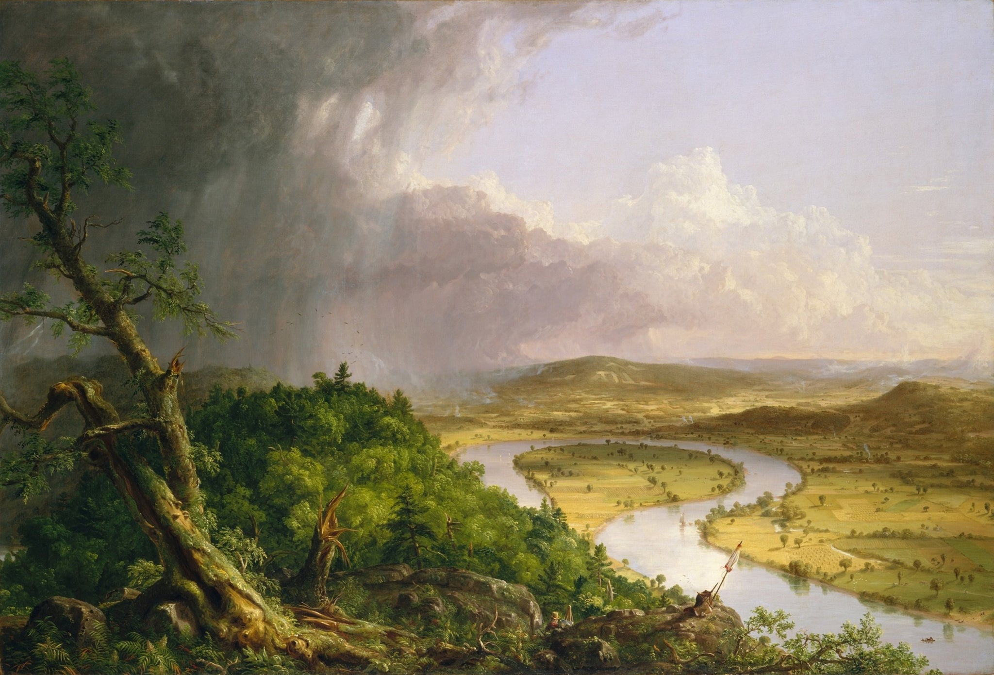 Thomas Cole - The Oxbow Connecticut River Near Northampton (1836) - 17"x22" Fine Art Print