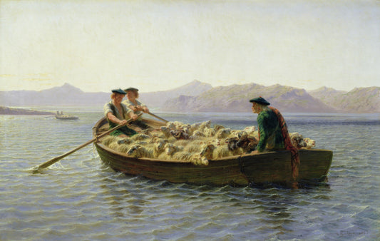 {{ product_title }} Fine Art Print | {{ product_vendor }} Jakero77 Rosa Bonheur - Changing Pastures (1863) Rowing Boat Fine Art Print Art Print  Jakero77