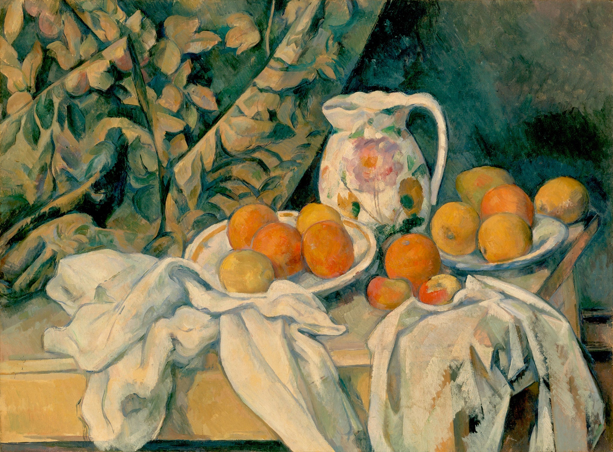 Paul Cezanne - Still Life with a Curtain (circa 1898) - 17" x 22" Fine Art Print