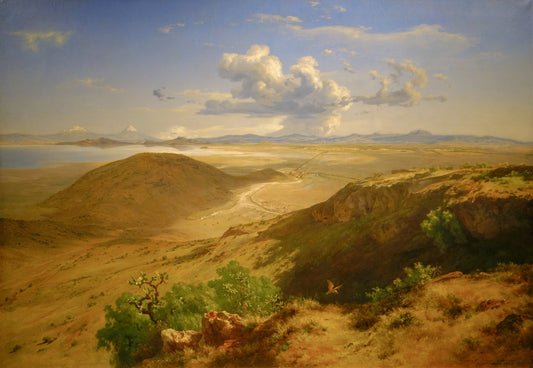 {{ product_title }} Fine Art Print | {{ product_vendor }} Jakero77 Jose Maria Velasco - View of the Valley of Mexico Taken From Santa Isabel (1877) Art Print  Jakero77