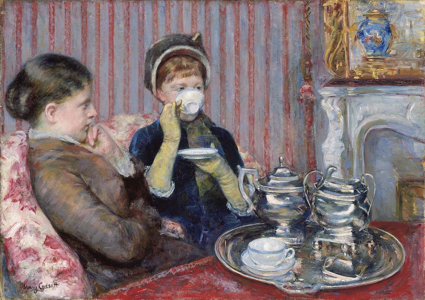 {{ product_title }} Fine Art Print | {{ product_vendor }} Jakero77 Mary Cassatt - Five O'Clock Tea Time (1880) Fine Art Print Art Print  Jakero77