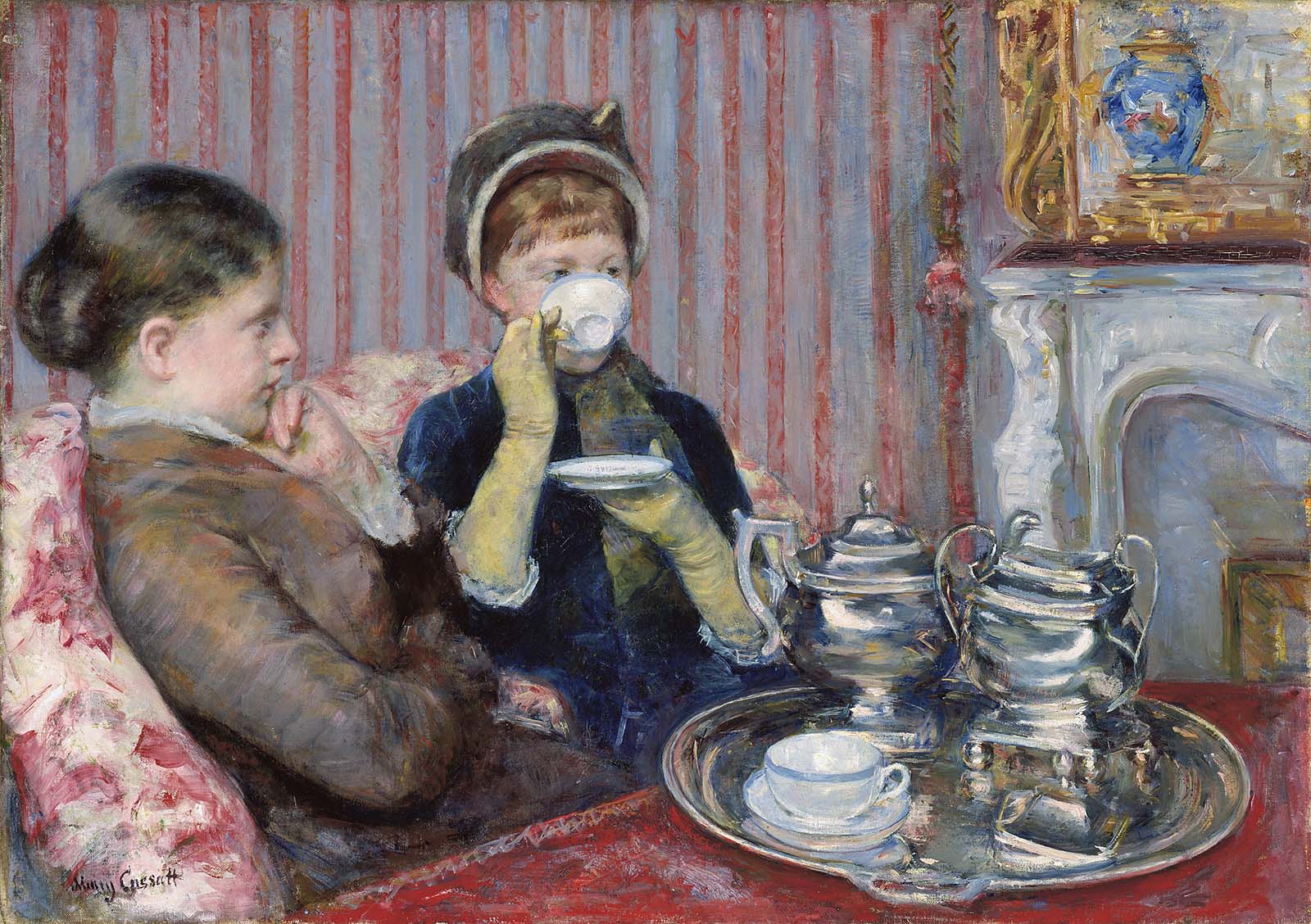{{ product_title }} Fine Art Print | {{ product_vendor }} Jakero77 Mary Cassatt - Five O'Clock Tea Time (1880) Fine Art Print Art Print  Jakero77