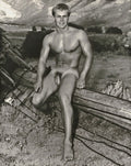 {{ product_title }} Fine Art Print | {{ product_vendor }} Jakero77 Bruce of LA - Robert Kendall Nude Fit Body Standing 1960s Gay Interest Homoerotic Art Print  Jakero77