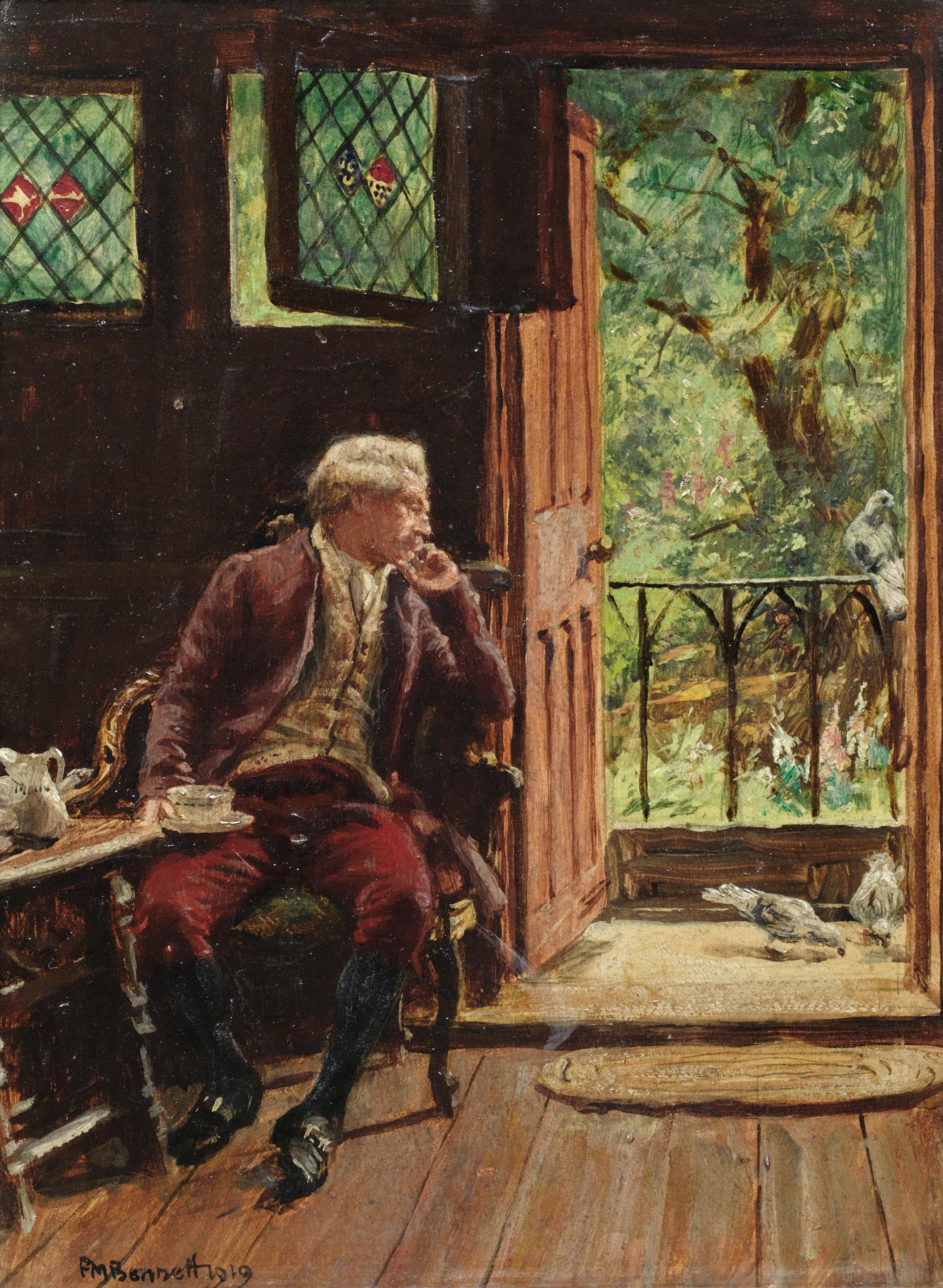 {{ product_title }} Fine Art Print | {{ product_vendor }} Jakero77 Frank Moss Bennett - Visitors at the Door (1919) Fine Art Print Art Print  Jakero77