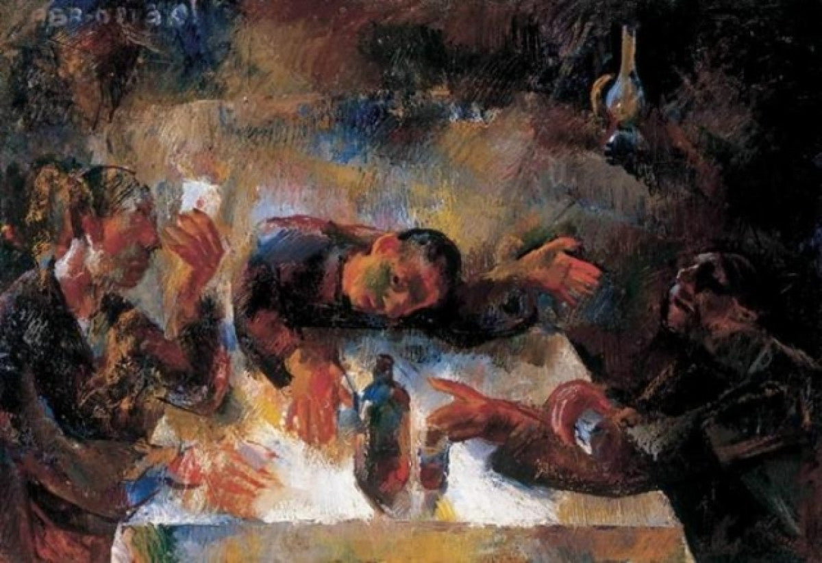 {{ product_title }} Fine Art Print | {{ product_vendor }} Jakero77 Vilmos Aba-Novak - Wine Drinkers (1925) Fine Art Print Art Print  Jakero77