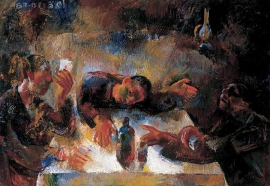 {{ product_title }} Fine Art Print | {{ product_vendor }} Jakero77 Vilmos Aba-Novak - Wine Drinkers (1925) Fine Art Print Art Print  Jakero77