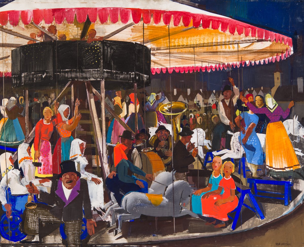 Vilmos Aba-Novak - Carousel, Hungary (1931) - 17" x 22" Fine Art Print