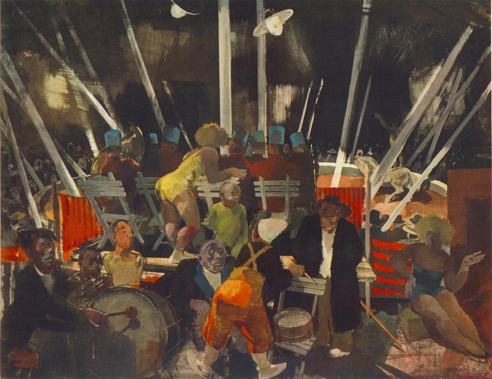 {{ product_title }} Fine Art Print | {{ product_vendor }} Jakero77 Vilmos Aba-Novak - Circus (1935) Fine Art Print Art Print  Jakero77