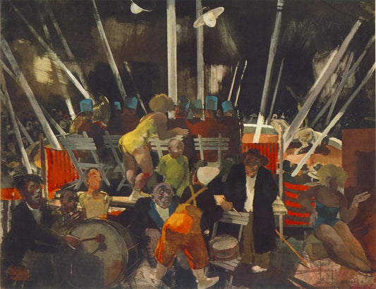 {{ product_title }} Fine Art Print | {{ product_vendor }} Jakero77 Vilmos Aba-Novak - Circus (1935) Fine Art Print Art Print  Jakero77