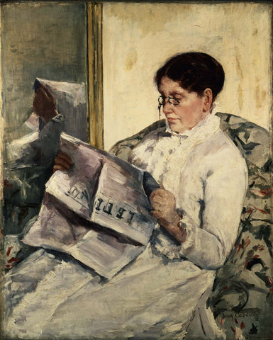 Mary Cassatt - Reading "Le Figaro" (1878) - 17" x 22" Fine Art Print