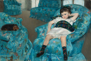 Mary Cassatt - Little Girl in a Blue Armchair (1878) - 17" x 22" Fine Art Print