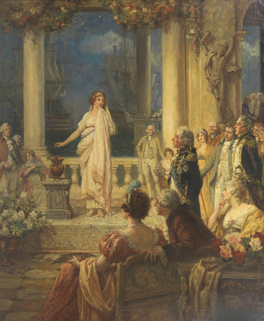 {{ product_title }} Fine Art Print | {{ product_vendor }} Jakero77 Frank Moss Bennett - Lady Hamilton Horatio Nelson Naples (1943) Print Art Print  Jakero77