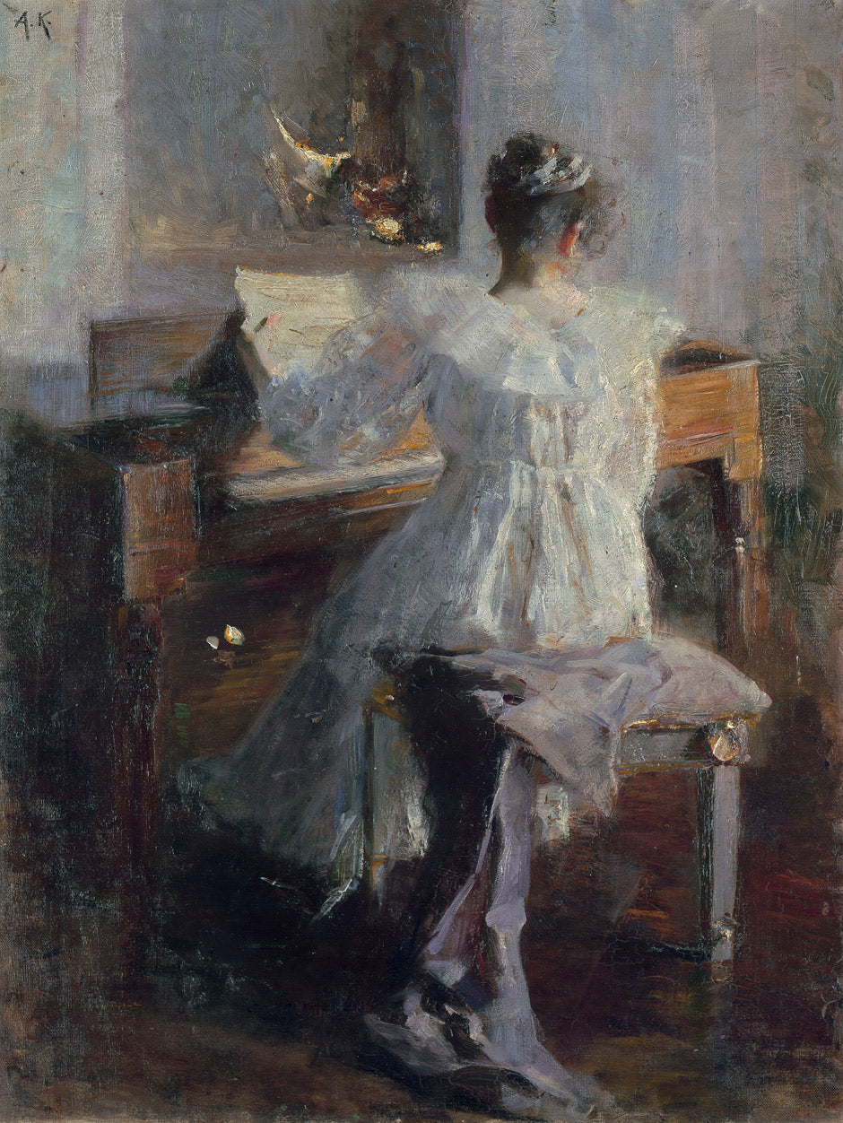 {{ product_title }} Fine Art Print | {{ product_vendor }} Jakero77 Albert von Keller - The Pianist (1910s) Fine Art Print Art Print  Jakero77