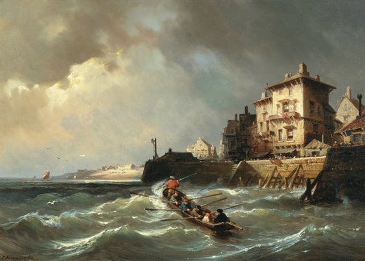 {{ product_title }} Fine Art Print | {{ product_vendor }} Jakero77 Charles Euphrasie Kuwasseg - Returning to Harbour (1867) Art Print Art Print  Jakero77