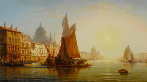 Charles Euphrasie Kuwasseg - Grand Canal, Venice (1867) - 17"x22" Fine Art Print