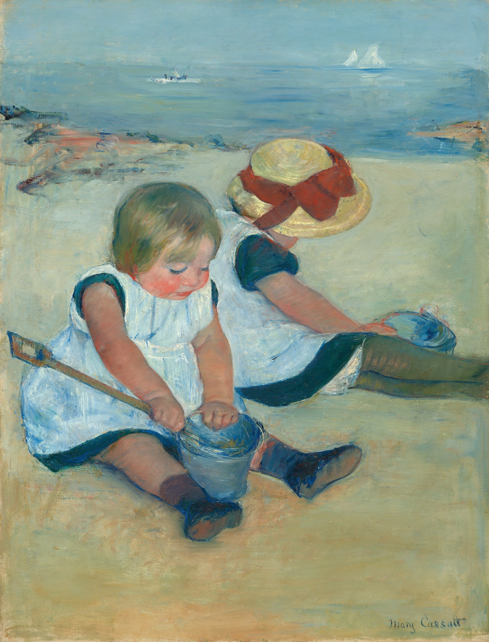 Mary Cassatt - Children Playing on the Beach (1884) - 17" x 22" Fine Art Print