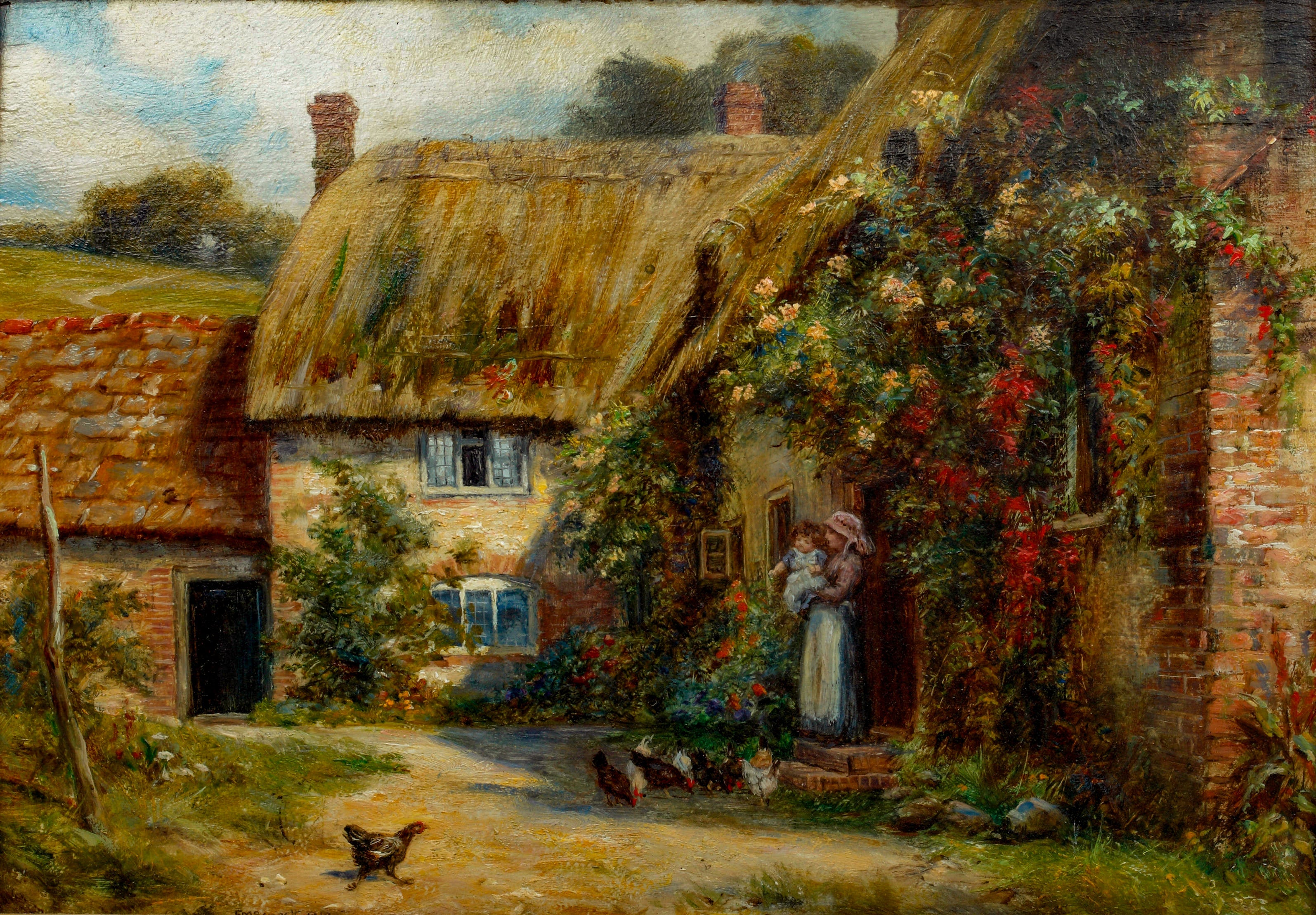 {{ product_title }} Fine Art Print | {{ product_vendor }} Jakero77 Frank Moss Bennett - Winterbourne, Stickland Dorset (1919) Art Print Art Print  Jakero77