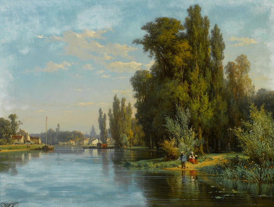 {{ product_title }} Fine Art Print | {{ product_vendor }} Jakero77 Charles Euphrasie Kuwasseg - Château de la Vienne (1868) Art Print Art Print  Jakero77