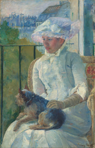 Mary Cassatt - Young Girl at Window Dog in Lap (1885) - 17" x 22" Fine Art Print