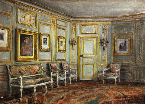 Frank Moss Bennett - Interior at Fontainebleau (1900s) - 17"x22" Fine Art Print