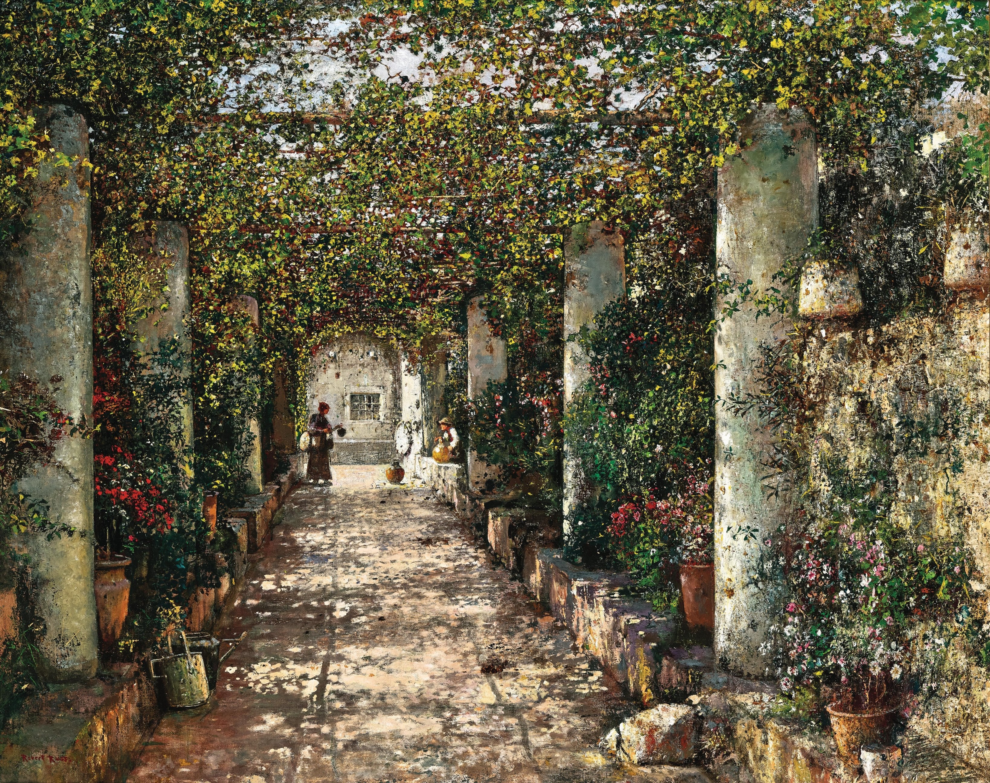 {{ product_title }} Fine Art Print | {{ product_vendor }} Jakero77 Robert Russ - An Italian Pergola (circa 1907) Fine Art Print Art Print  Jakero77