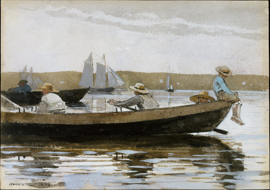 {{ product_title }} Fine Art Print | {{ product_vendor }} Jakero77 Winslow Homer - Boys in a Dory (1873) Fine Art Print Art Print  Jakero77