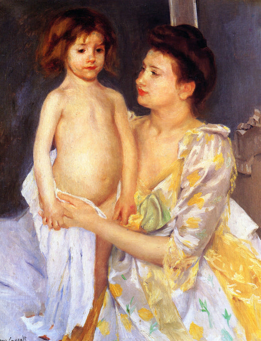 {{ product_title }} Fine Art Print | {{ product_vendor }} Jakero77 Mary Cassatt - Jules Being Dried by His Mother (1900) Fine Art Print Art Print  Jakero77