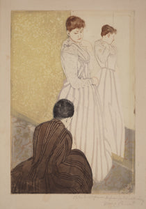 Mary Cassatt - The Fitting (1890-91) Wedding Dress - 17" x 22" Fine Art Print