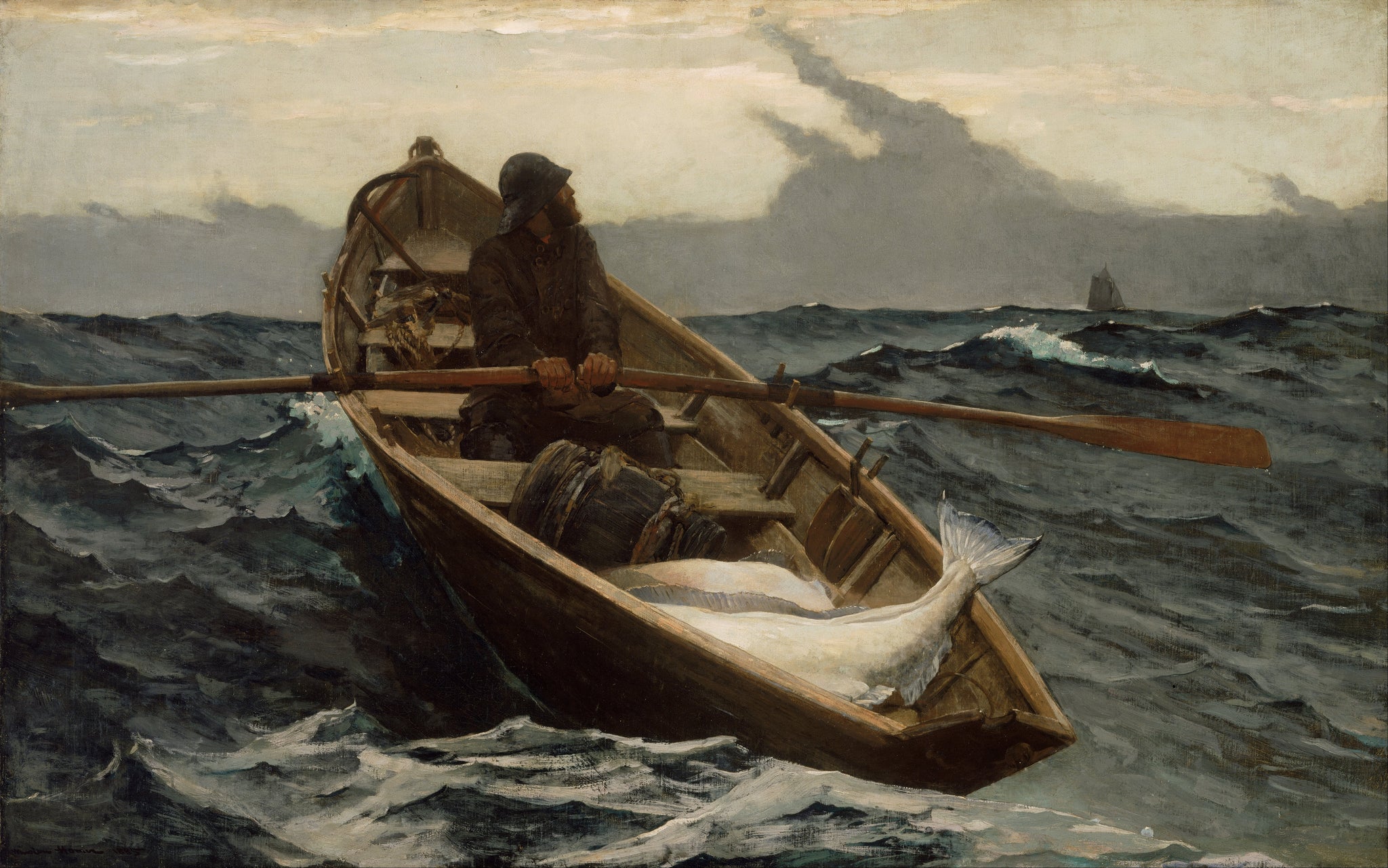 Winslow Homer - The Fog Warning (1885) - 17" x 22" Fine Art Print