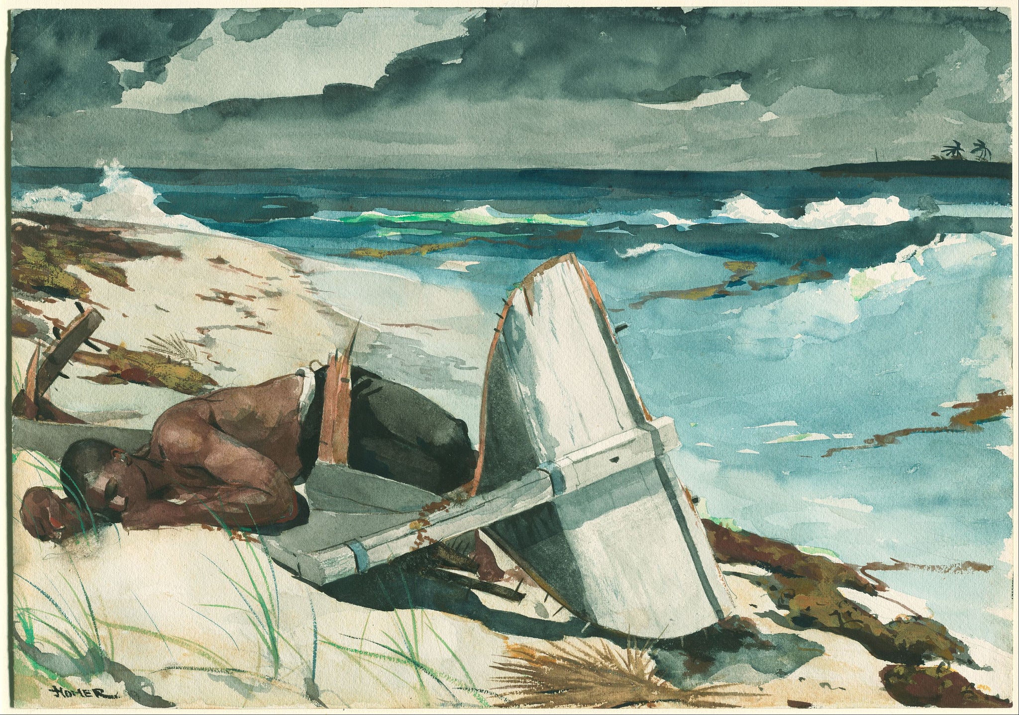 Winslow Homer - After the Hurricane, Bahamas (1899) - 17" x 22" Fine Art Print