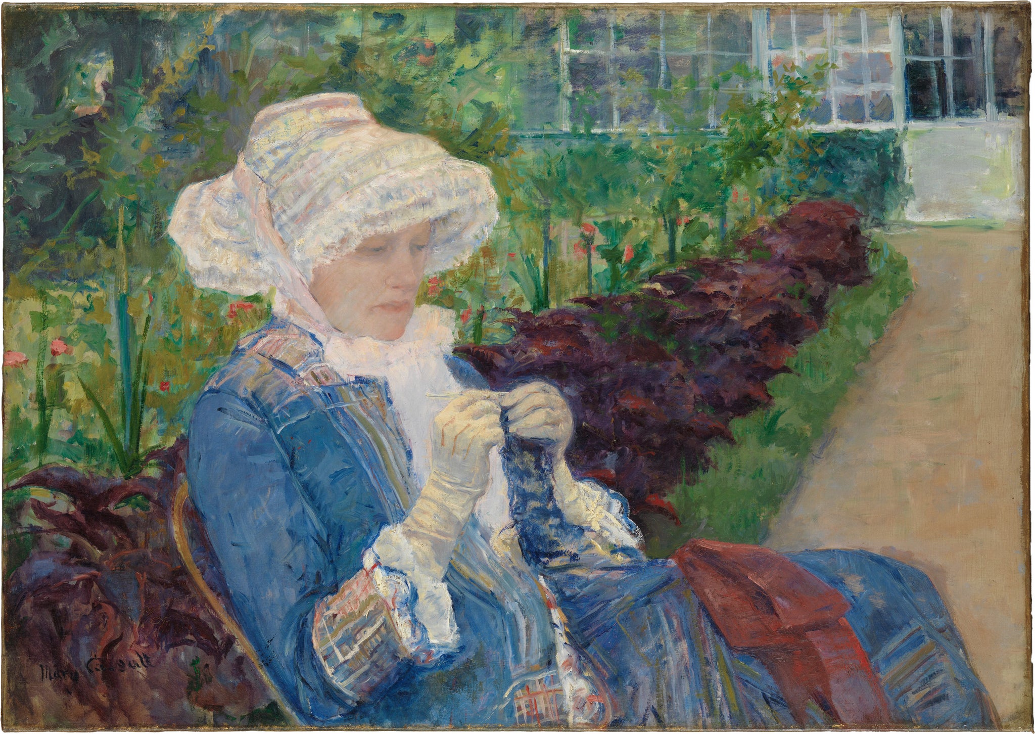 Mary Cassatt Lydia Crocheting in the Garden at Marly 1880 Fine Art Print 17"x22"