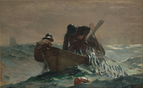 Winslow Homer The Herring Net 1885 Fishing Boat at Sea Fine Art Print 17" x 22"