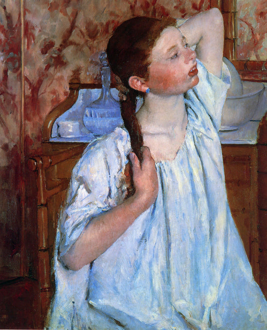 {{ product_title }} Fine Art Print | {{ product_vendor }} Jakero77 Mary Cassatt Girl Arranging Her Hair 1886 Style Fashion Fine Art Print Art Print  Jakero77