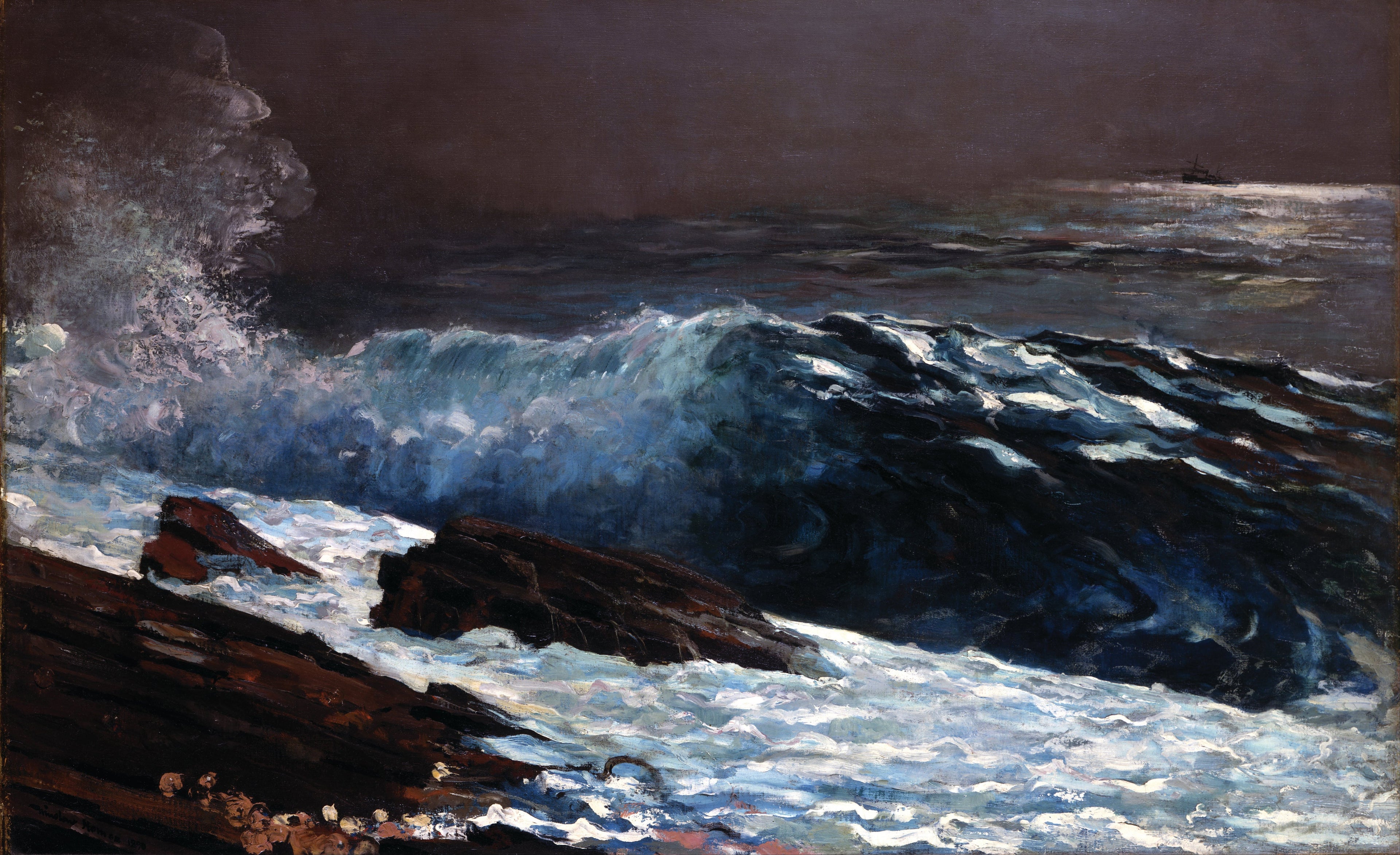 {{ product_title }} Fine Art Print | {{ product_vendor }} Jakero77 Winslow Homer Sunlight on the Coast 1890 Seaside Waves Fine Art Print Art Print  Jakero77