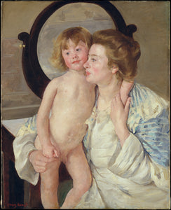 Mary Cassatt - Mother and Child, The Oval Mirror (circa 1899) - 17" x 22" Fine Art Print