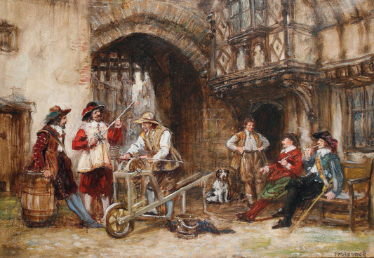 {{ product_title }} Fine Art Print | {{ product_vendor }} Jakero77 Frank Moss Bennett The Knife Grinder 1937 History Scene Fine Art Print Art Print  Jakero77