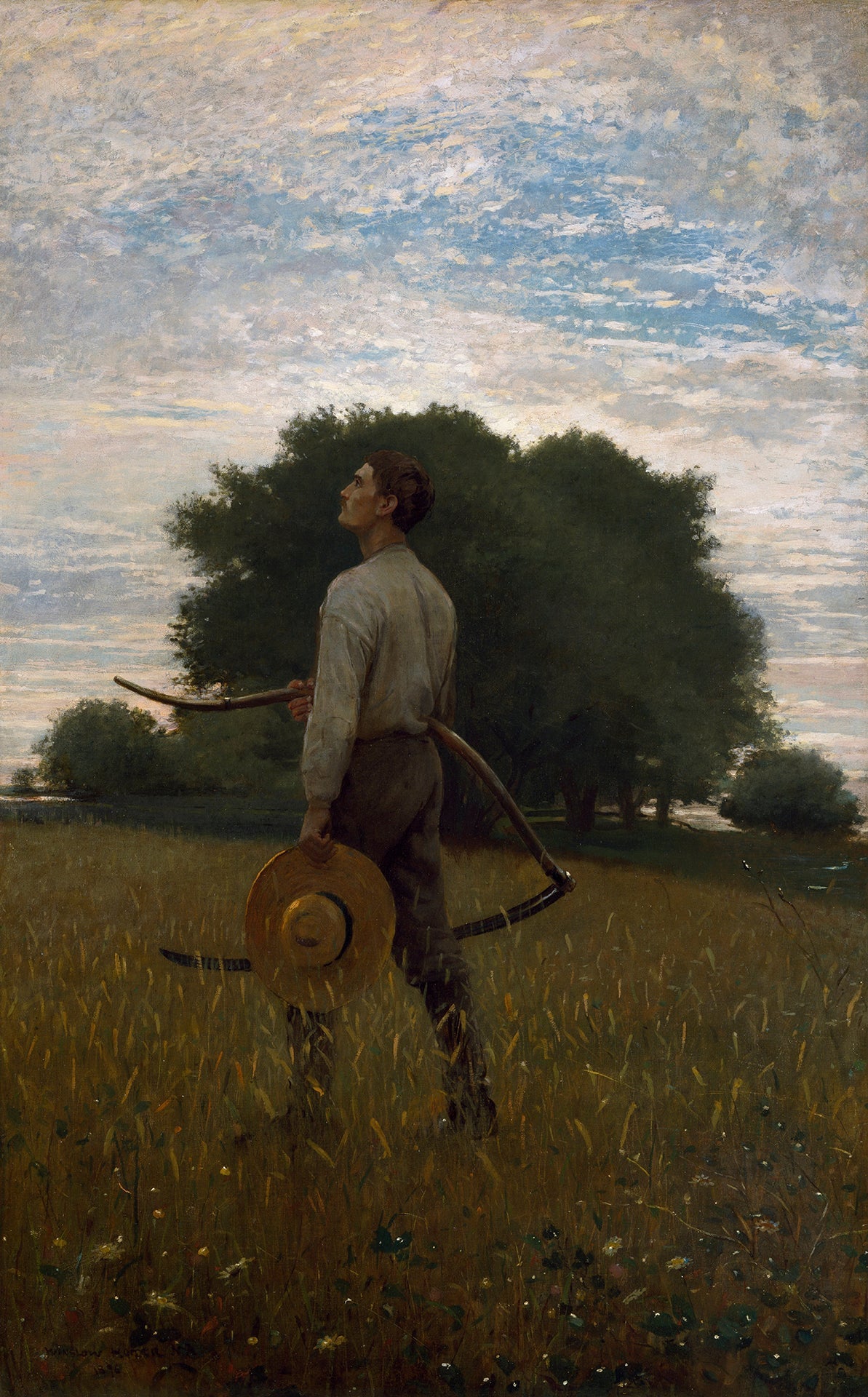 {{ product_title }} Fine Art Print | {{ product_vendor }} Jakero77 Winslow Homer Song of the Lark In the Field 1876 Farmer Fine Art Print Art Print  Jakero77