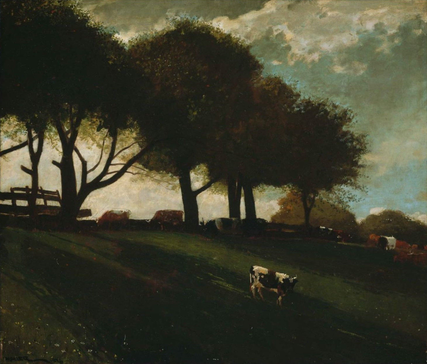 {{ product_title }} Fine Art Print | {{ product_vendor }} Jakero77 Winslow Homer Twilight at Leeds New York 1876 Cow Dusk Fine Art Print Art Print  Jakero77