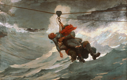{{ product_title }} Fine Art Print | {{ product_vendor }} Jakero77 Winslow Homer The Life Line 1884 Sailor Sea Rescue Woman Fine Art Print Art Print  Jakero77
