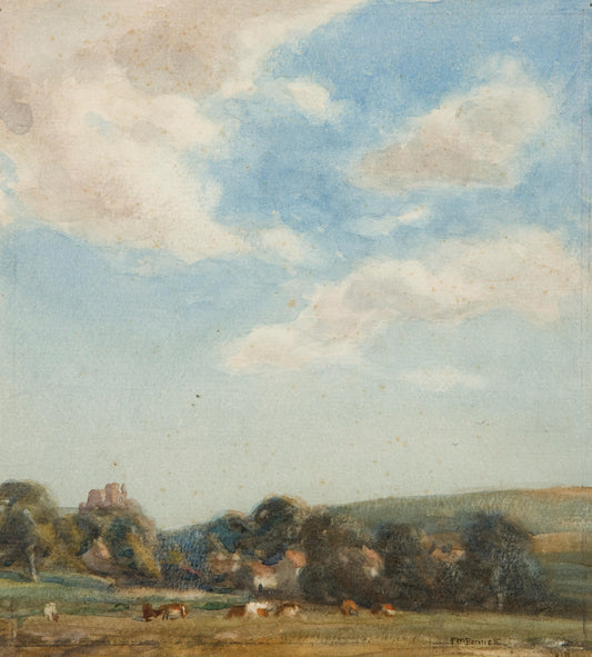 {{ product_title }} Fine Art Print | {{ product_vendor }} Jakero77 Frank Moss Bennett Pastoral 1918 Landscape Sky Trees Fine Art Print Art Print  Jakero77