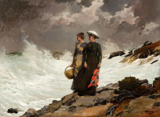 {{ product_title }} Fine Art Print | {{ product_vendor }} Jakero77 Winslow Homer Watching the Breakers 1891 Women Seaside Fine Art Print Art Print  Jakero77