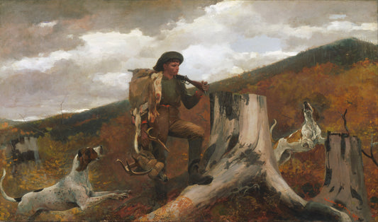 {{ product_title }} Fine Art Print | {{ product_vendor }} Jakero77 Winslow Homer A Huntsman and Dogs 1891 Rugged Outdoors Fine Art Print Art Print  Jakero77