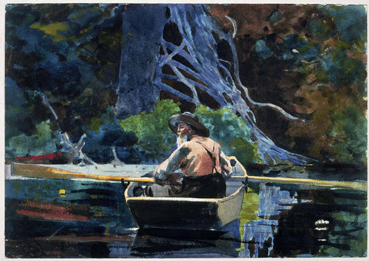 {{ product_title }} Fine Art Print | {{ product_vendor }} Jakero77 Winslow Homer The Adirondack Guide 1894 Mountain River Fine Art Print Art Print  Jakero77