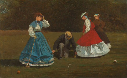 {{ product_title }} Fine Art Print | {{ product_vendor }} Jakero77 Winslow Homer Croquet Scene 1866 Women Victorian Dresses Fine Art Print Art Print  Jakero77