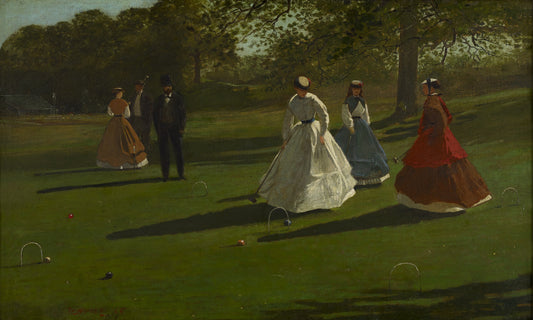 {{ product_title }} Fine Art Print | {{ product_vendor }} Jakero77 Winslow Homer Croquet Players 1865 Victorian Fashion Game Fine Art Print Art Print  Jakero77