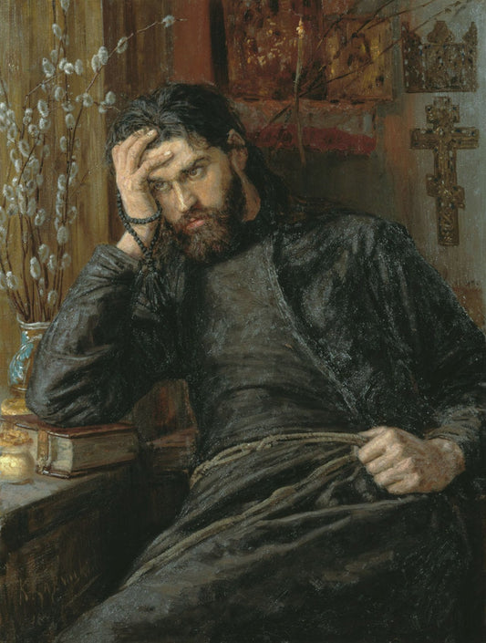 {{ product_title }} Fine Art Print | {{ product_vendor }} Jakero77 Konstantin Savitsky The Monk Inok 1897 Stressed Out Russian Art Print Art Print  Jakero77