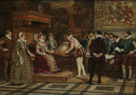 {{ product_title }} Fine Art Print | {{ product_vendor }} Jakero77 Frank Moss Bennett Sir Francis Drake Girdles the Earth 1943 Art Print Art Print  Jakero77