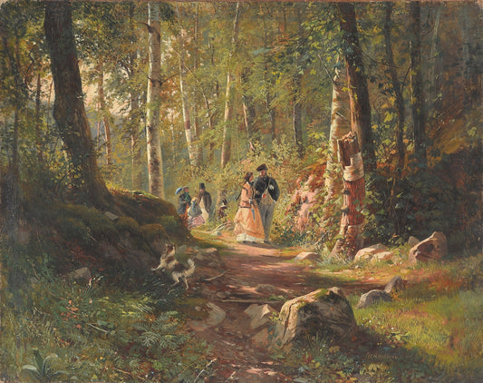 {{ product_title }} Fine Art Print | {{ product_vendor }} Jakero77 Ivan Shishkin A Walk in the Forest 1869 Russian Romance Fine Art Print Art Print  Jakero77