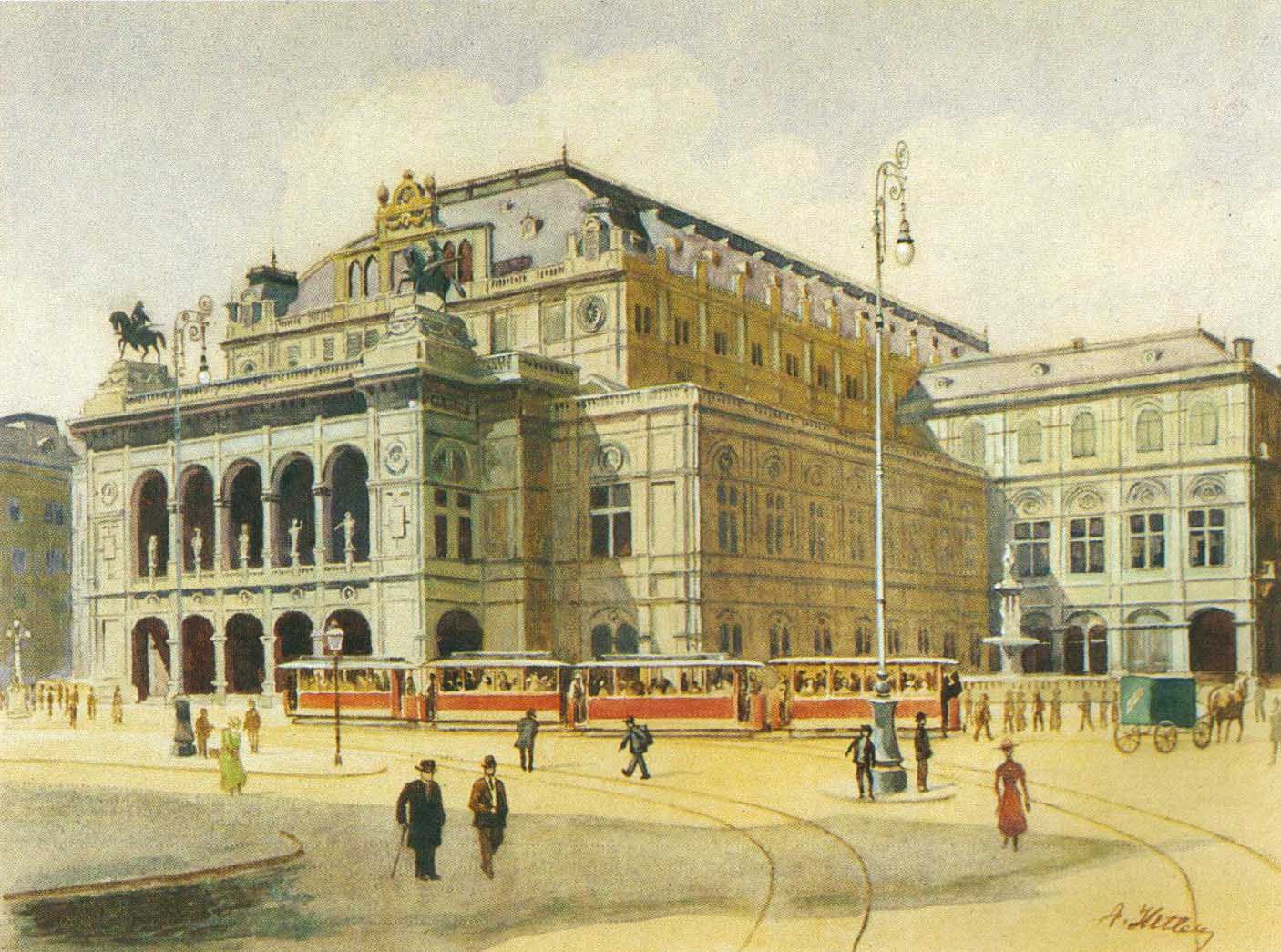 {{ product_title }} Fine Art Print | {{ product_vendor }} Jakero77 Adolf Hitler Vienna State Opera House 1912 Watercolor Architecture Fine Art Print Art Print  Jakero77